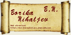 Borika Mihaljev vizit kartica